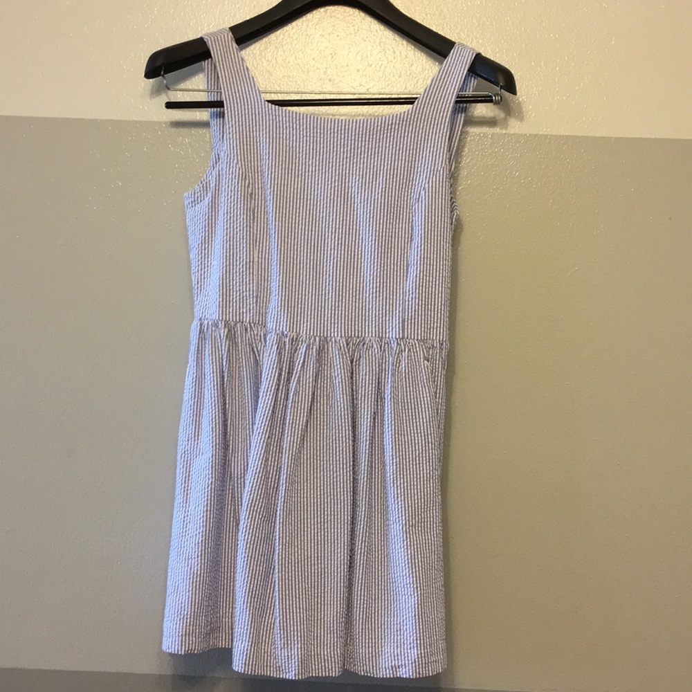 Peplum seersucker dress